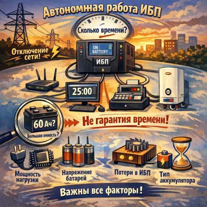 Автономнсть ИБП